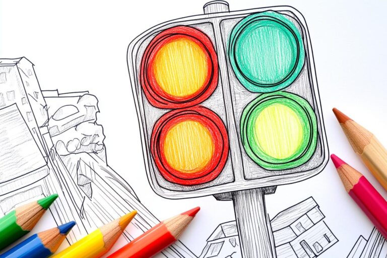 Ampel Ausmalbilder : Kreative Malvorlagen für Kinder