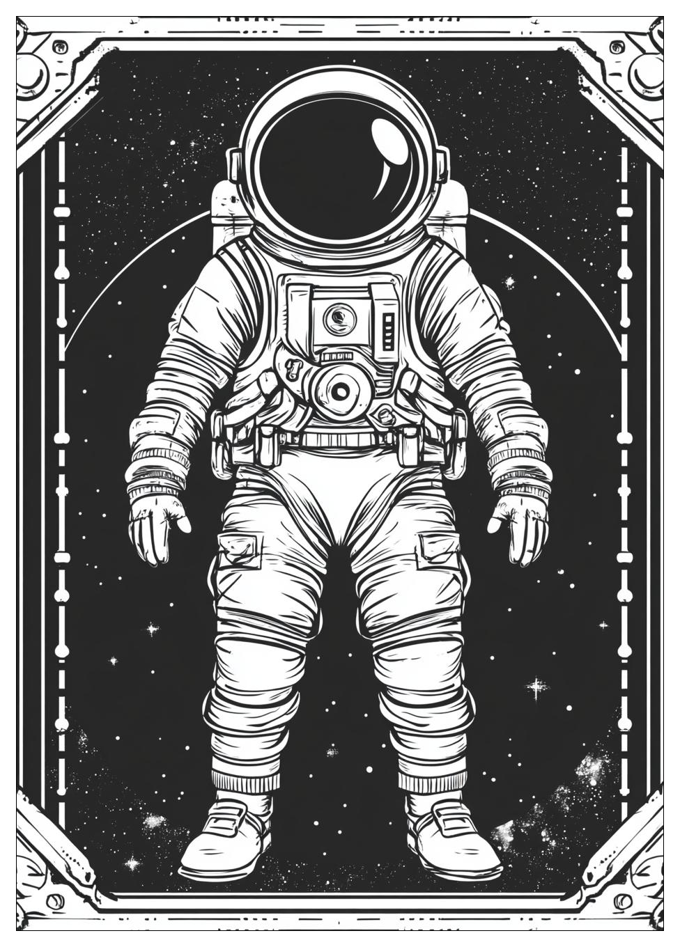Astronaut Ausmalbilder 1