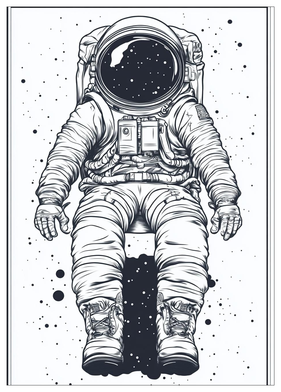 Astronaut Ausmalbilder 3