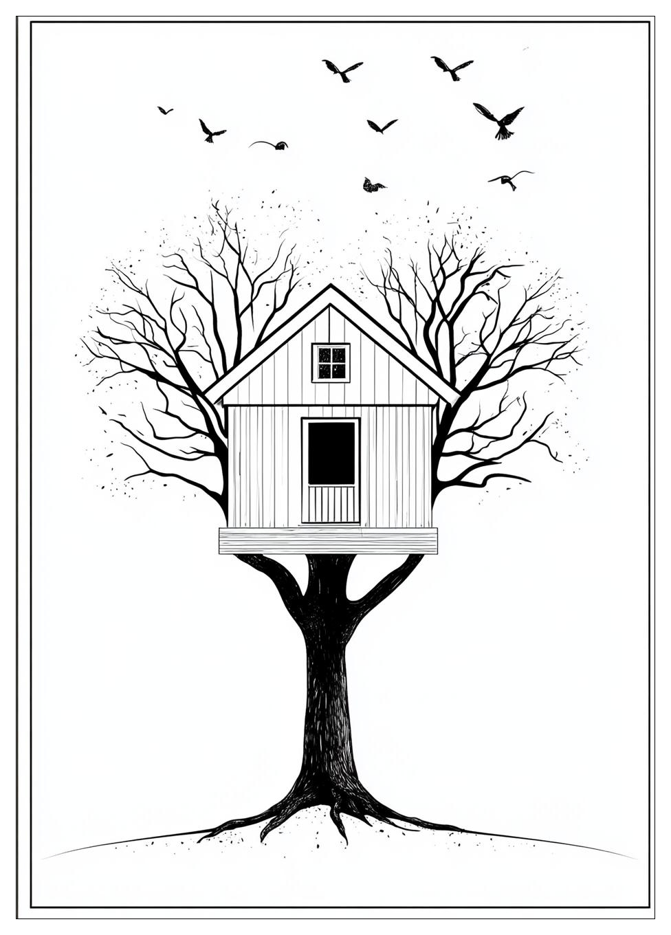 Baumhaus Ausmalbilder 8