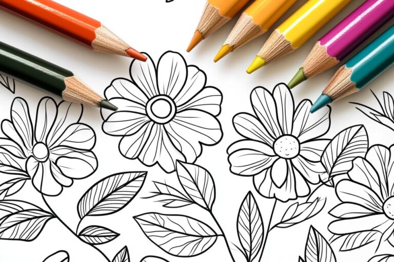 Blumenranke Ausmalbilder: Kreative Entspannung mit Farbkombinationen