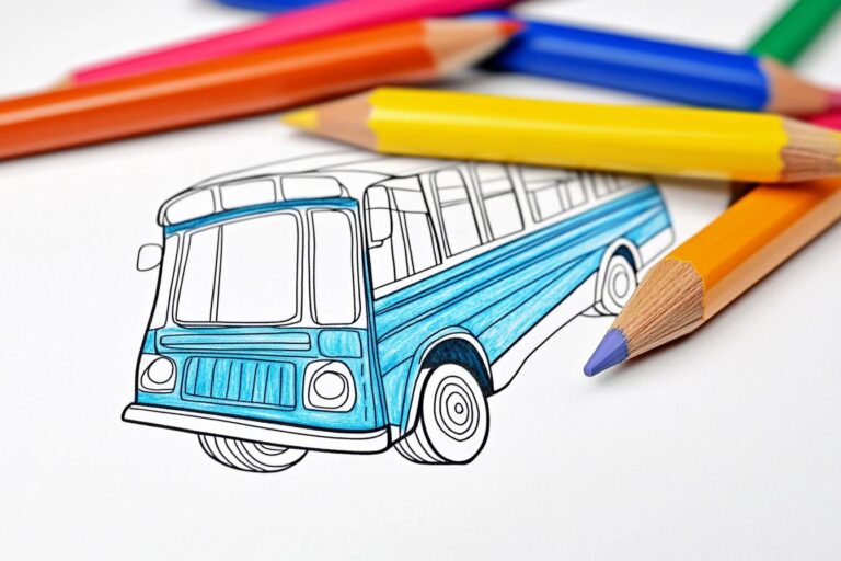 Bus Ausmalbilder : Die Welt der Busse zum Leben erwecken