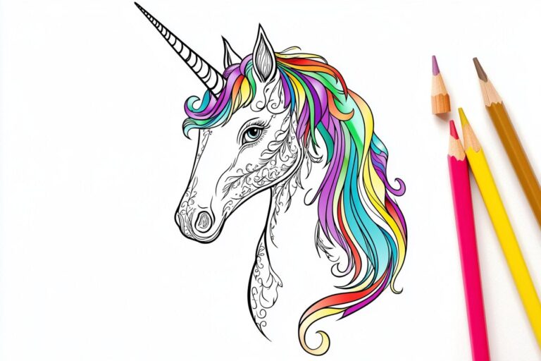 Einhorn Kopf Ausmalbilder : Malen mit Magie