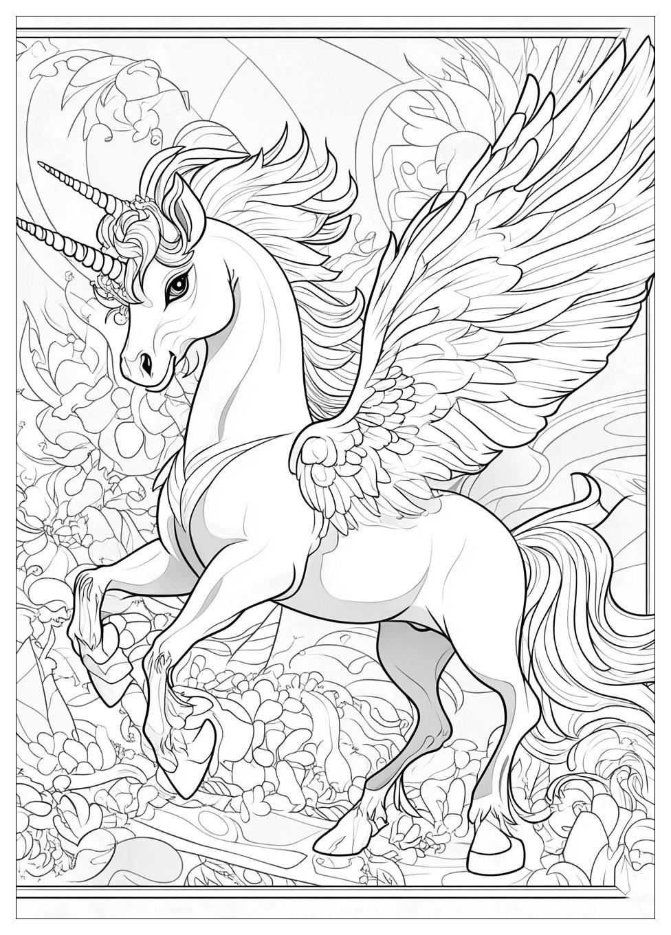 Einhorn Pegasus Ausmalbilder 1