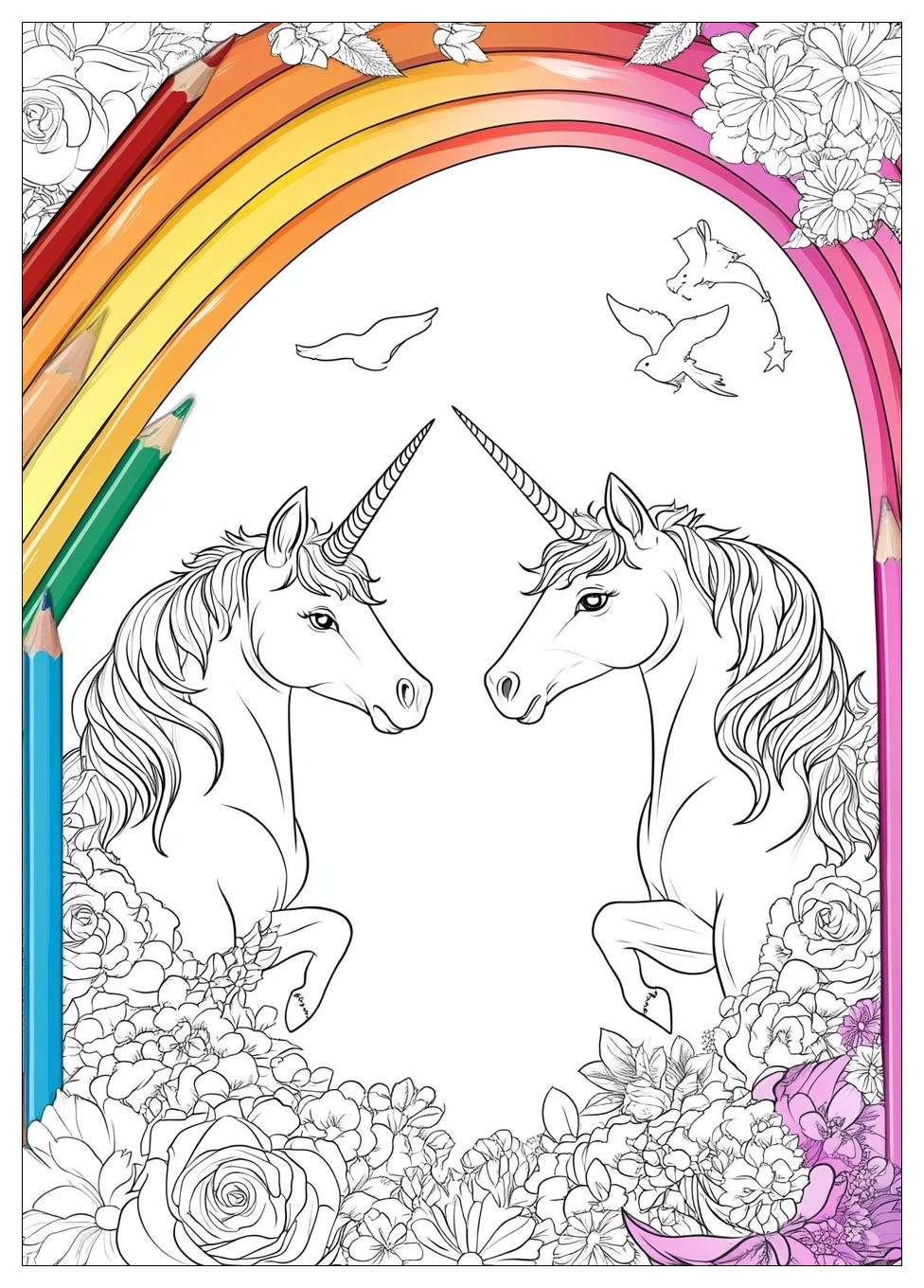 Einhorn Regenbogen Ausmalbilder 14