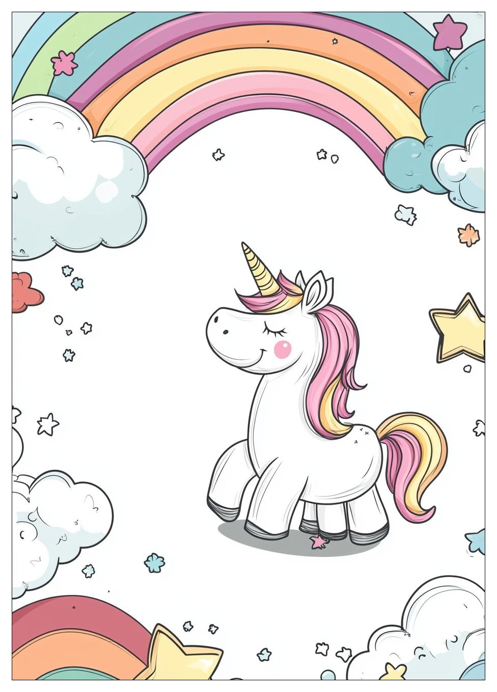 Einhorn Regenbogen Ausmalbilder 4
