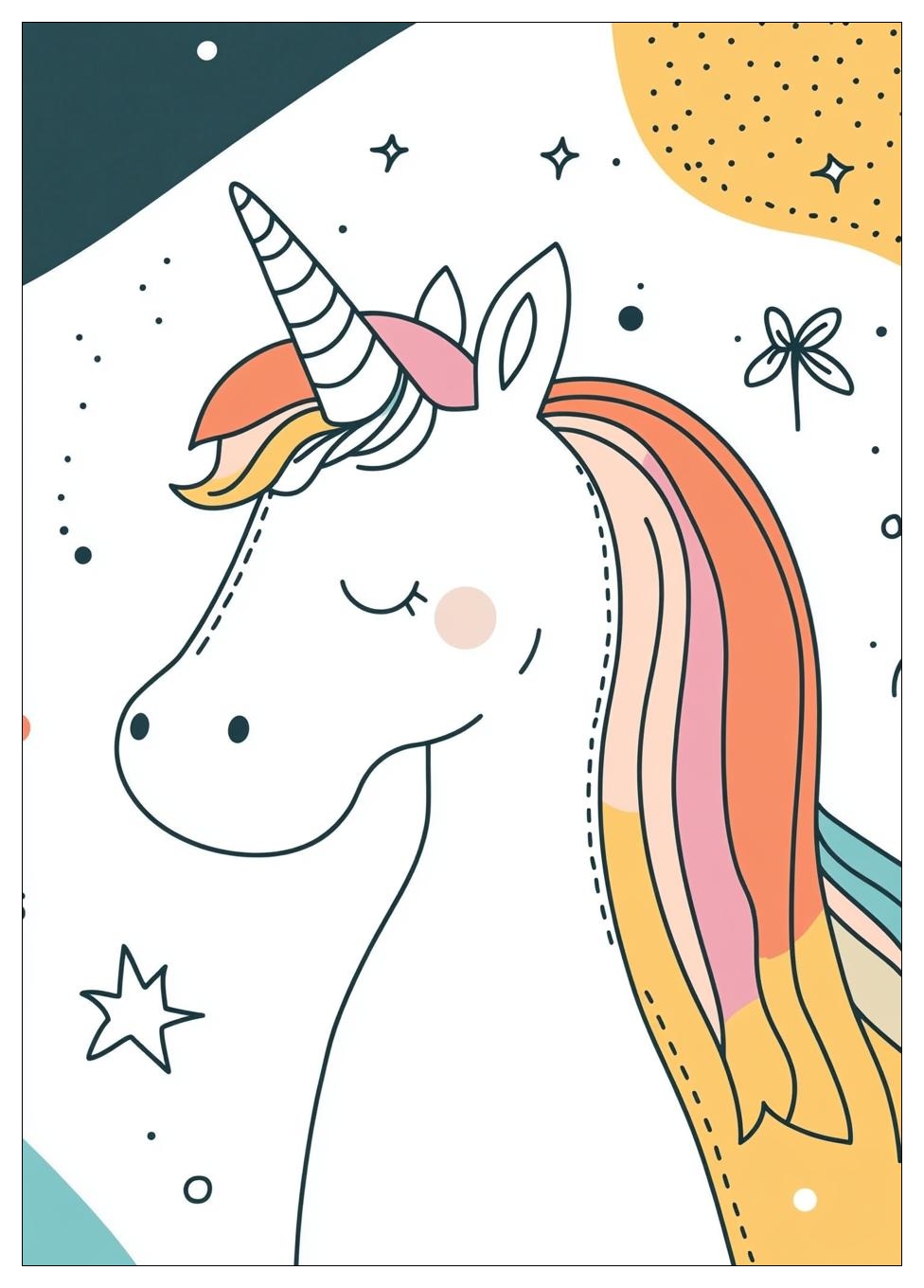 Einhorn Regenbogen Ausmalbilder 6