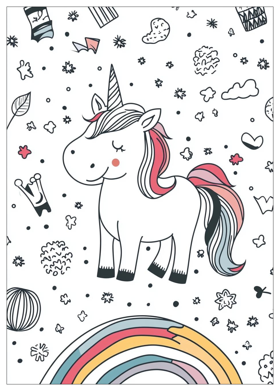 Einhorn Regenbogen Ausmalbilder 7