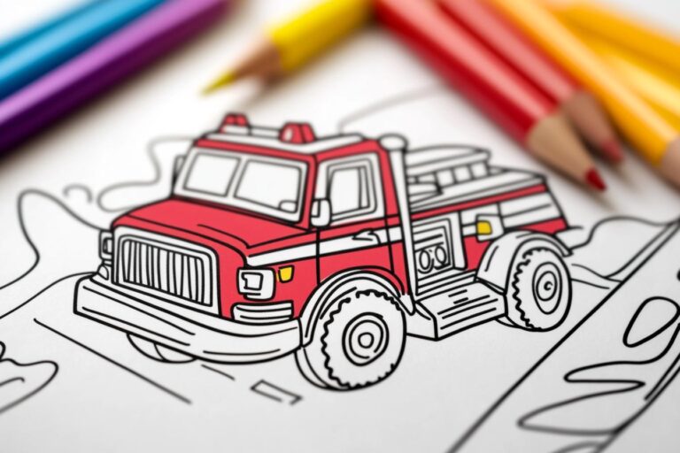 Feuerwehrautos Ausmalbilder : Malen und Kreativität