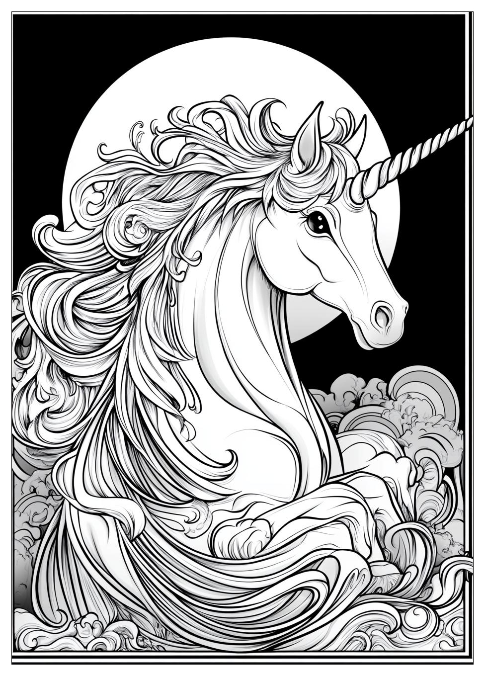 Fliegendes Einhorn Ausmalbilder 4