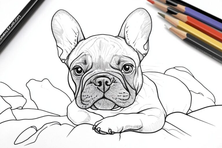 Französische Bulldogge Ausmalbilder : Malen Sie süße Frenchie-Gesichter