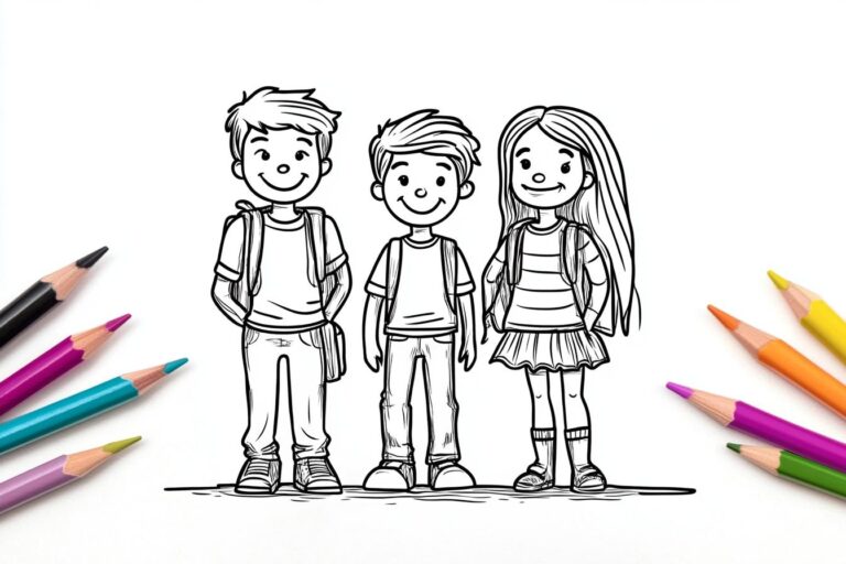 Freunde Ausmalbilder : Freundschaft in Farbe