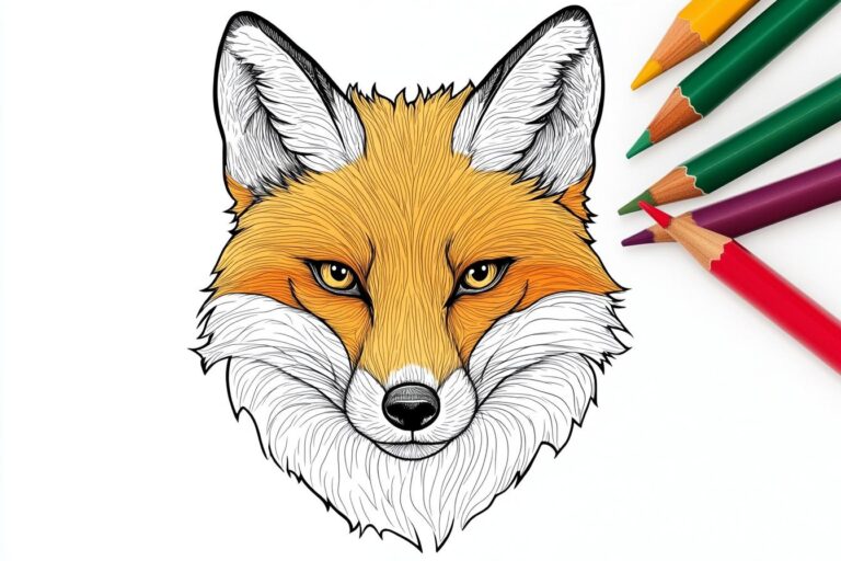 Fuchskopf Ausmalbilder : Fuchsgesichter zum Ausmalen