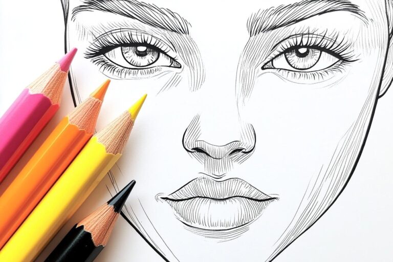 Gesicht Ausmalbilder : Farben, Emotionen und Anatomie