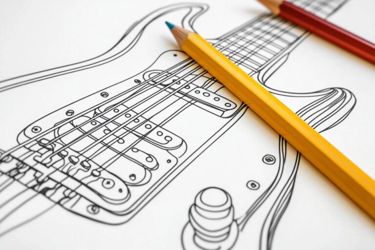 Gitarre Ausmalbilder : Gitarren zum Leben erwecken