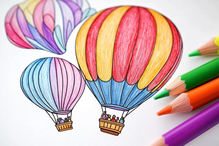 Heißluftballon Ausmalbilder : Fantasievolle Ballonfahrten zum Ausmalen