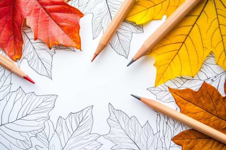 Herbstblätter Ausmalbilder : Herbstblätter zum Ausmalen – Kreativität und Entspannung