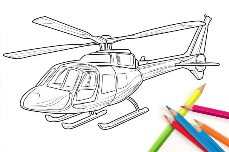 Hubschrauber Ausmalbilder : Kreative Hubschrauber-Kunst für Kinder