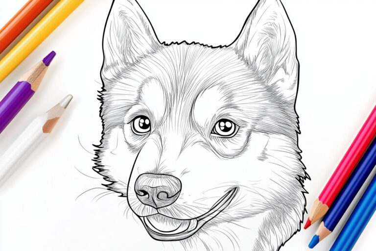 Husky Ausmalbilder : Malen entspannt und kreativ