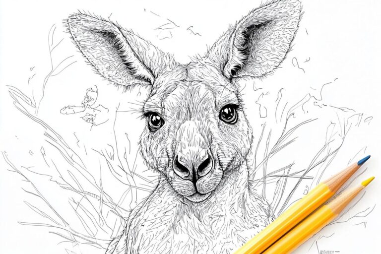 Känguru Ausmalbilder : Kreativität und Spaß mit Kängurus