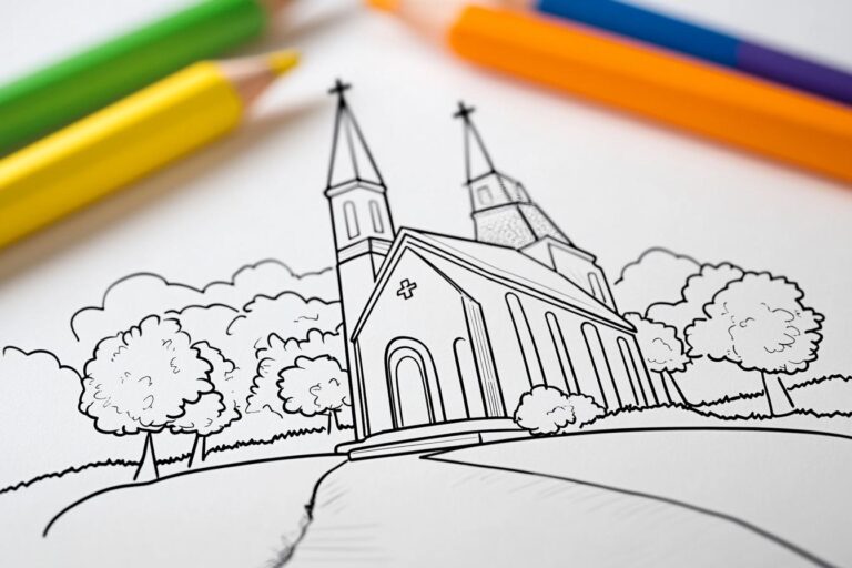 Kirche Ausmalbilder : Kreativität und Ruhe durch Kirchenmotive