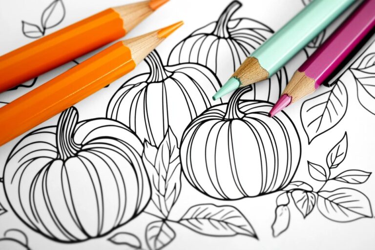 Kürbisse Ausmalbilder : Herbstliche Motive zum Malen für Kinder und Erwachsene