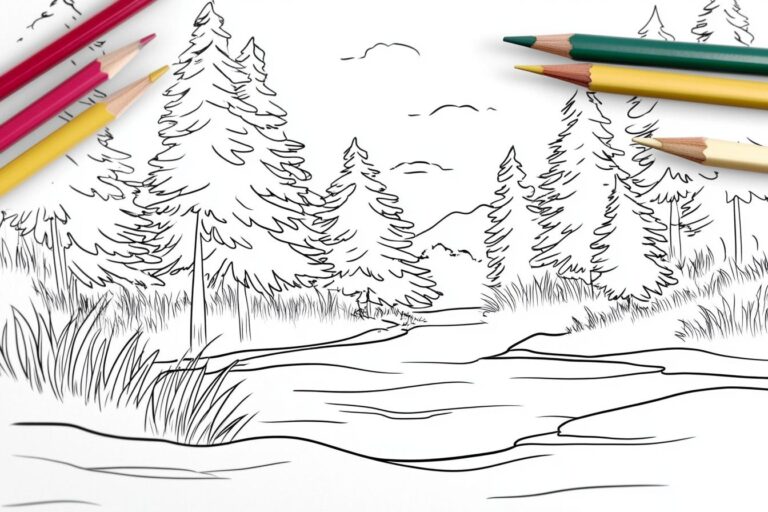 Landschaft Ausmalbilder : Kreative Entspannung mit Naturmotiven