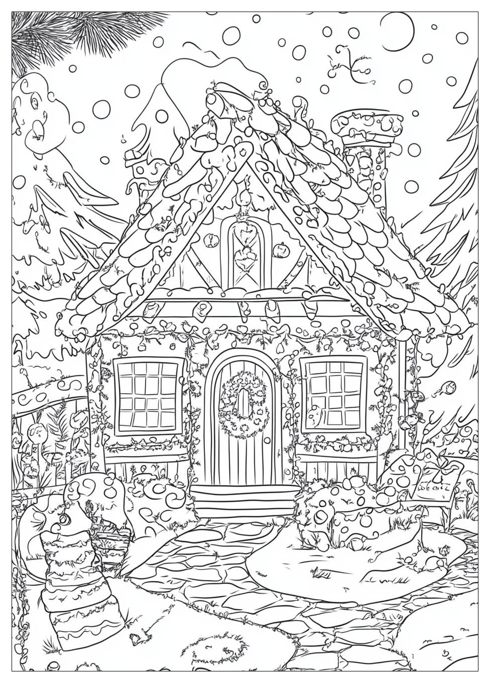 Lebkuchenhaus Ausmalbilder 10