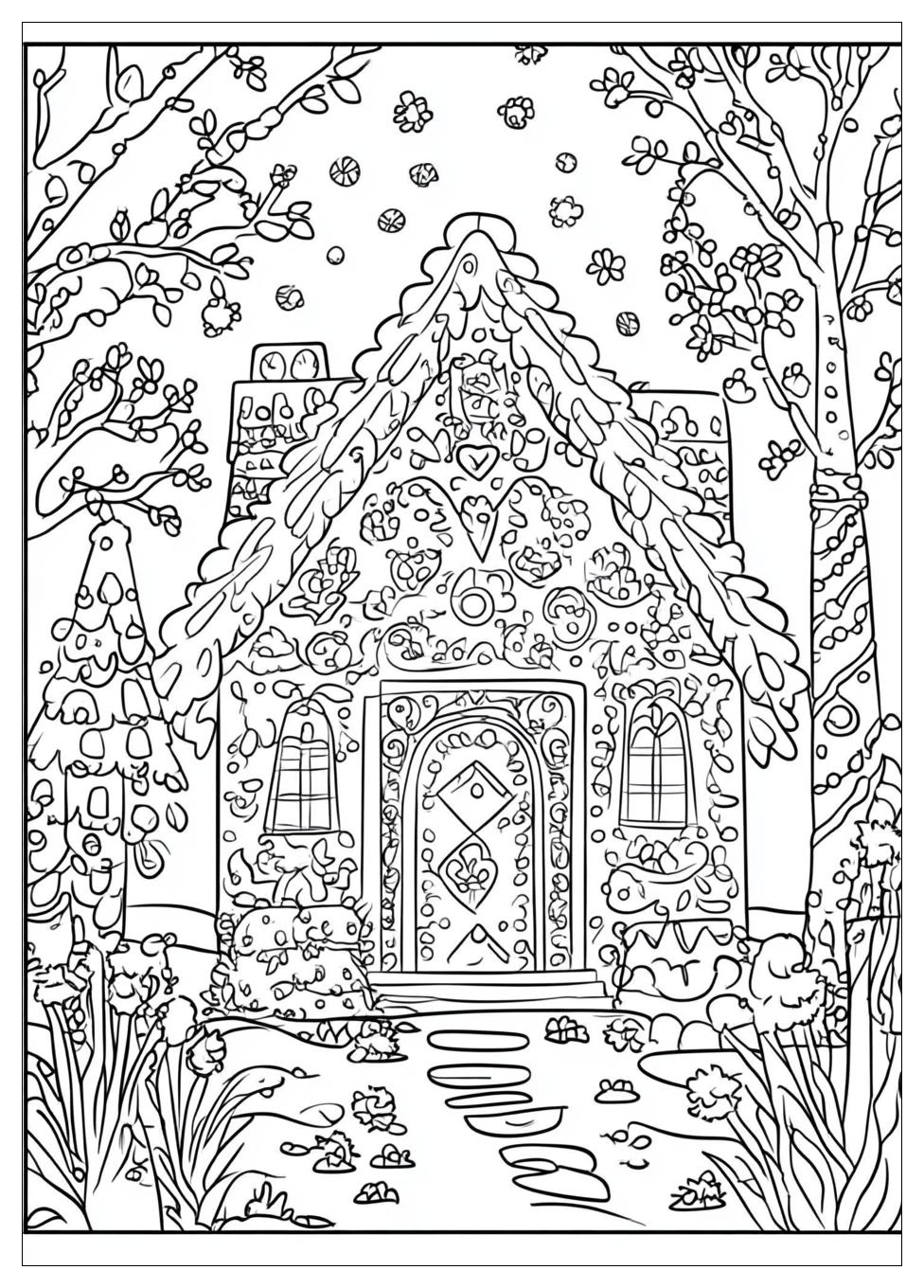 Lebkuchenhaus Ausmalbilder 11
