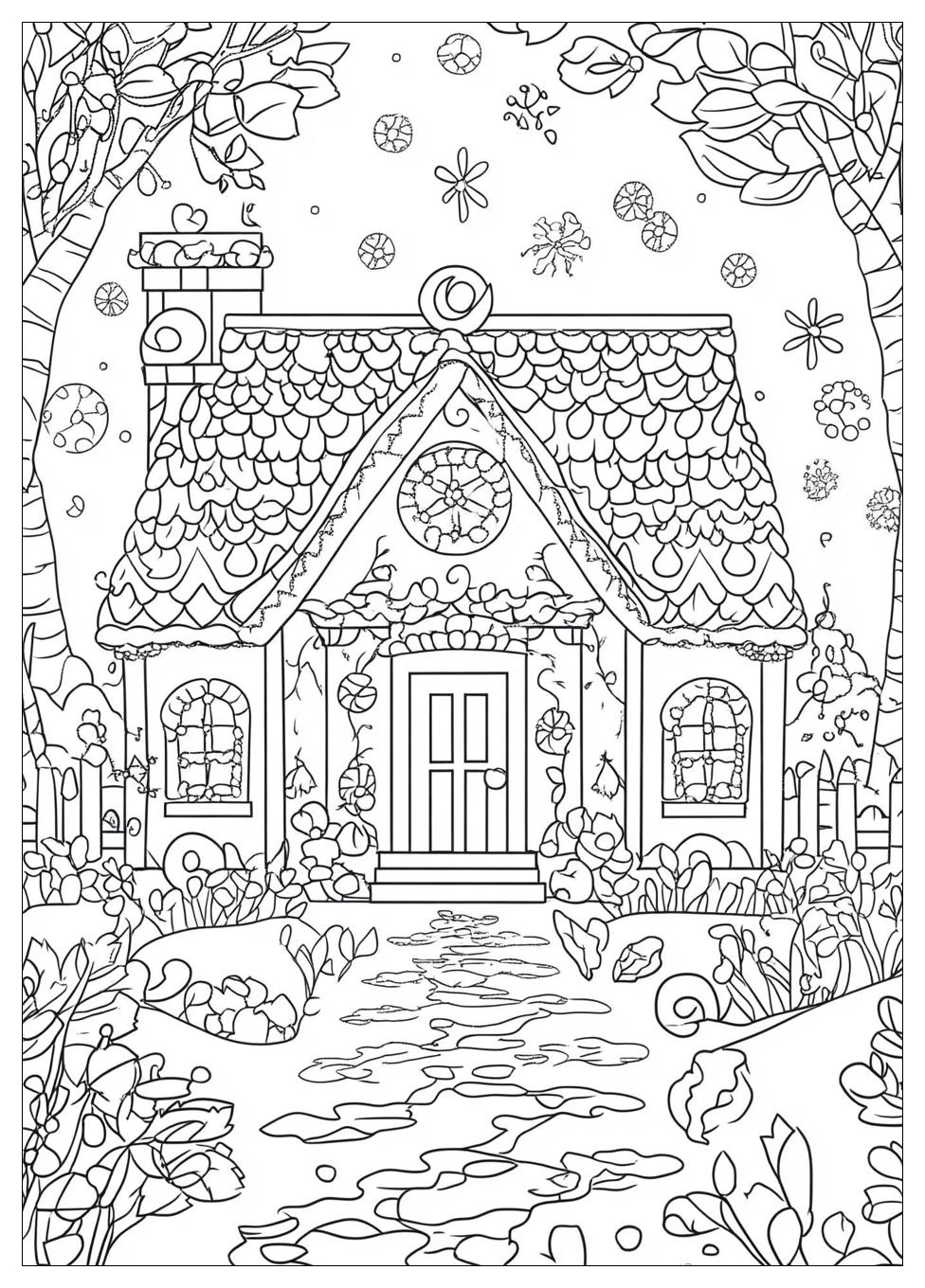 Lebkuchenhaus Ausmalbilder 2