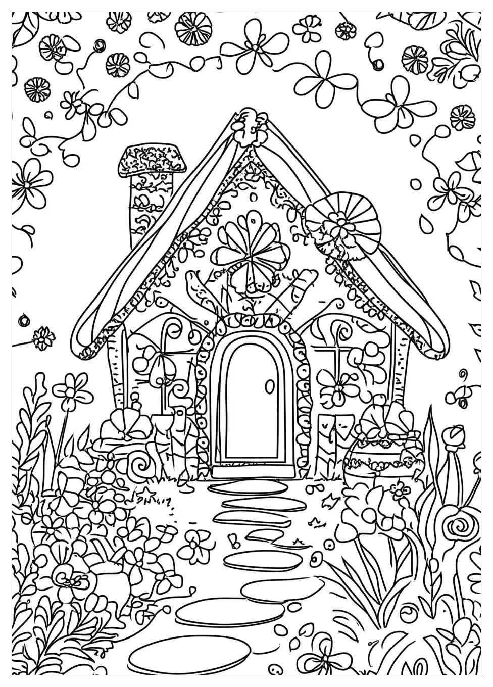 Lebkuchenhaus Ausmalbilder 4