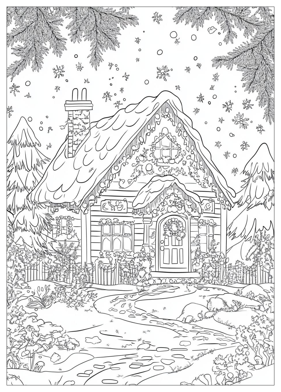 Lebkuchenhaus Ausmalbilder 5