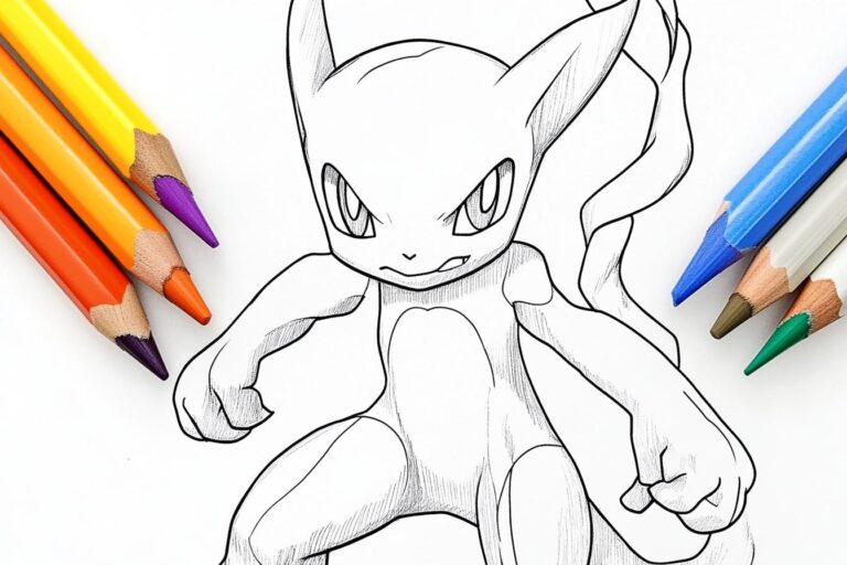 Mewtu Ausmalbilder : Mewtu Ausmalen: Kreativität und Farbe