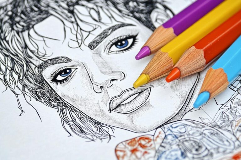 Michael Jackson Ausmalbilder : Michael Jackson: Kreative Malvorlagen für den King of Pop