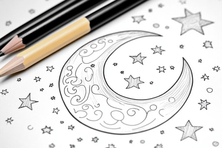 Mond Ausmalbilder : Kreative Mondmotive zum Entspannen