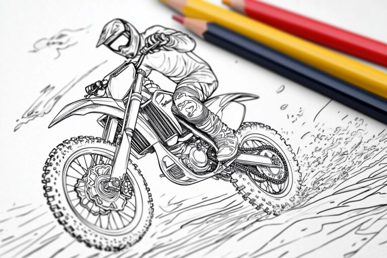 Motocross Ausmalbilder : Motocross-Motive zum Ausmalen: Kreativität und Spaß für alle