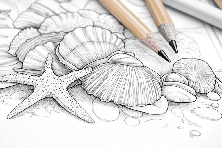 Muscheln Ausmalbilder : Muscheln zum Ausmalen – Kreativität & Unterwasserwelten