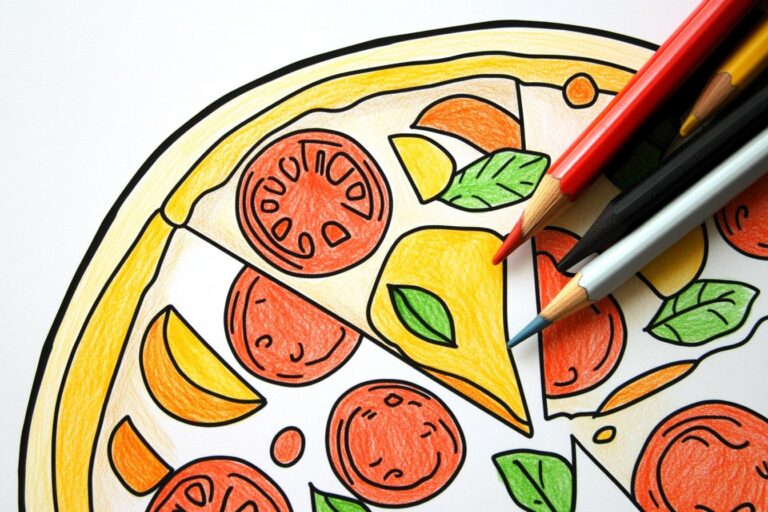 Pizza Ausmalbilder : Kreative Pizza-Kunst für Kinder