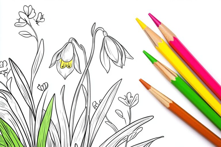 Schneeglöckchen Ausmalbilder : Frühlingsboten zum Ausmalen