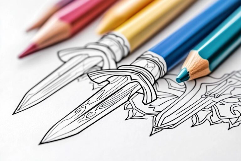 Schwerter Ausmalbilder : Kreative Schwerterdesigns zum Ausmalen