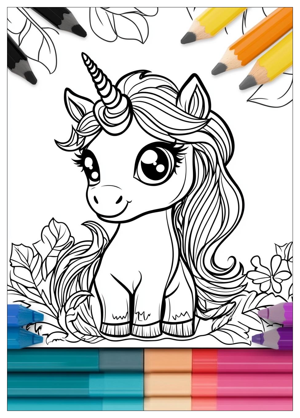 Süß Einhorn Ausmalbilder 12