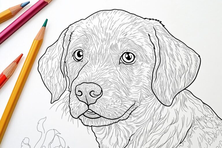 Süße Hunde Ausmalbilder : Malen, Kreativität & Spaß für Kinder