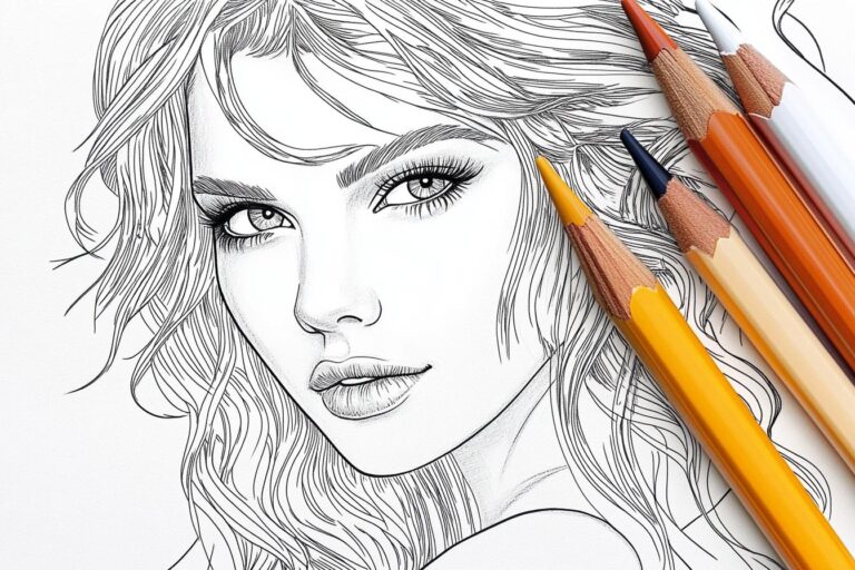 Taylor Swift Ausmalbilder : Taylor Swift Ausmalbilder: Kreativität und Farbe für Fans
