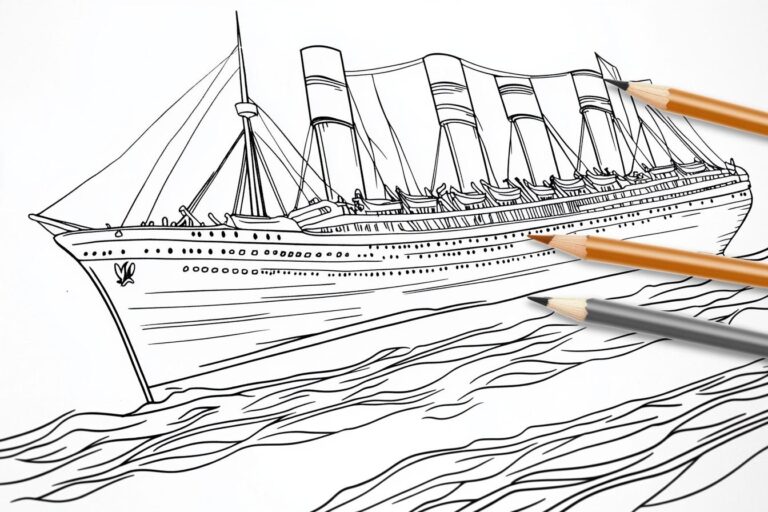 Titanic Ausmalbilder : Die Titanic in Farbe