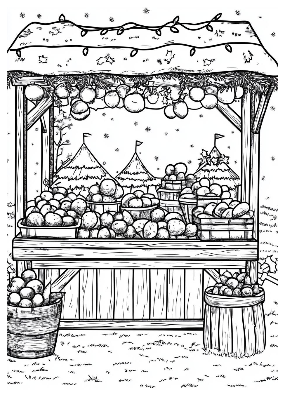 Weihnachtsmarkt Ausmalbilder 1