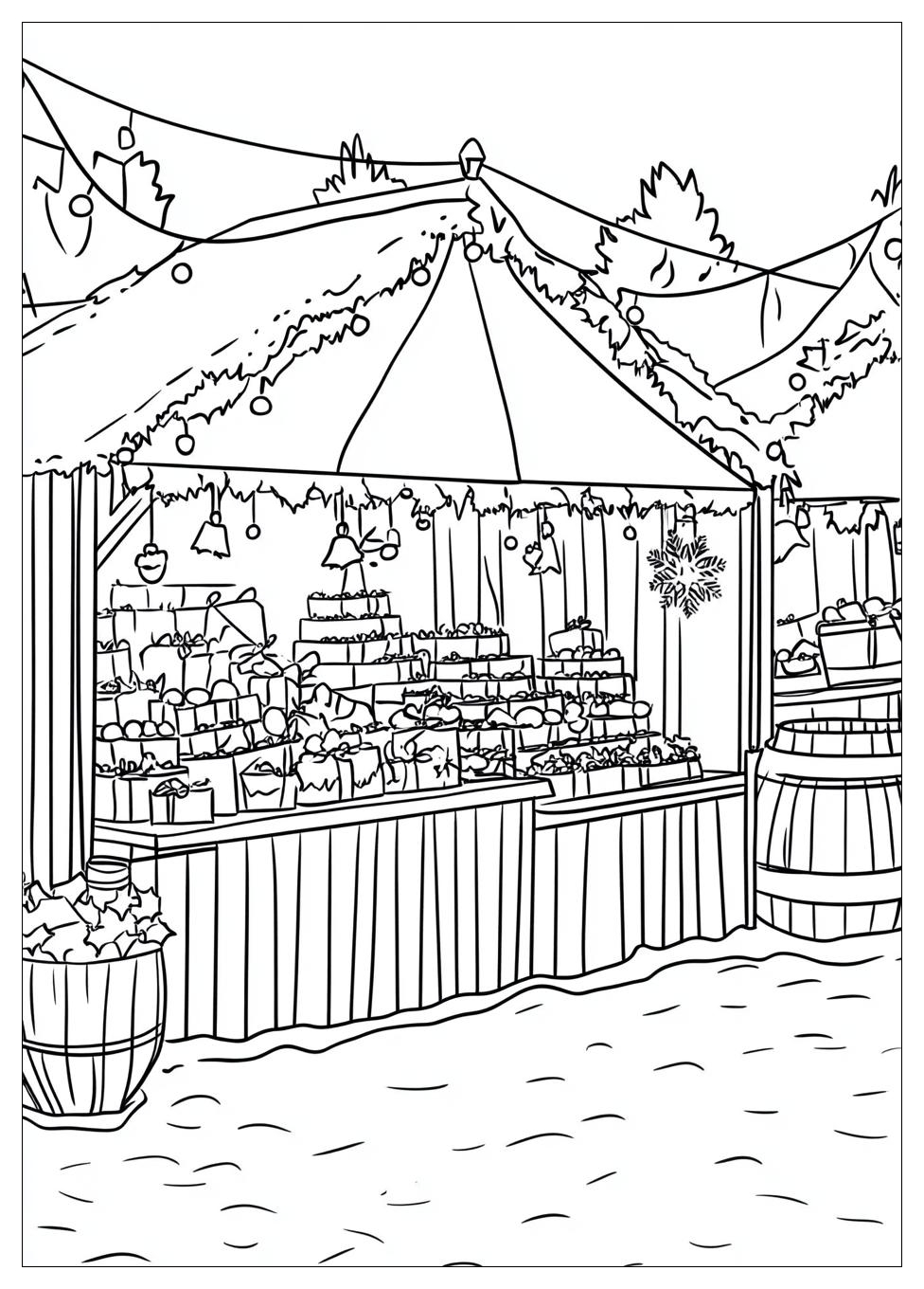Weihnachtsmarkt Ausmalbilder 11
