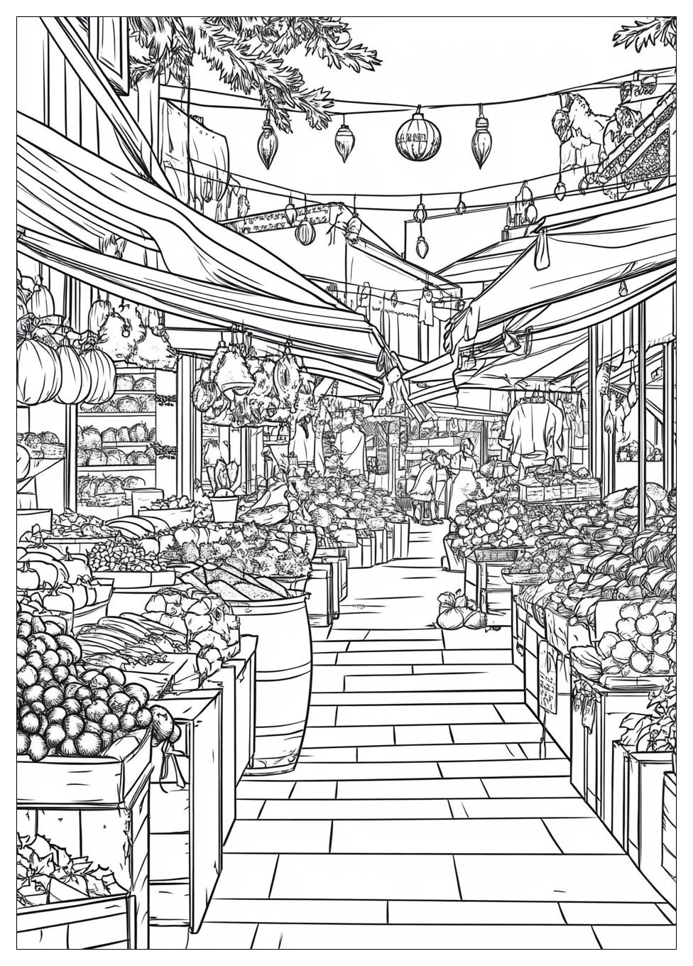 Weihnachtsmarkt Ausmalbilder 13