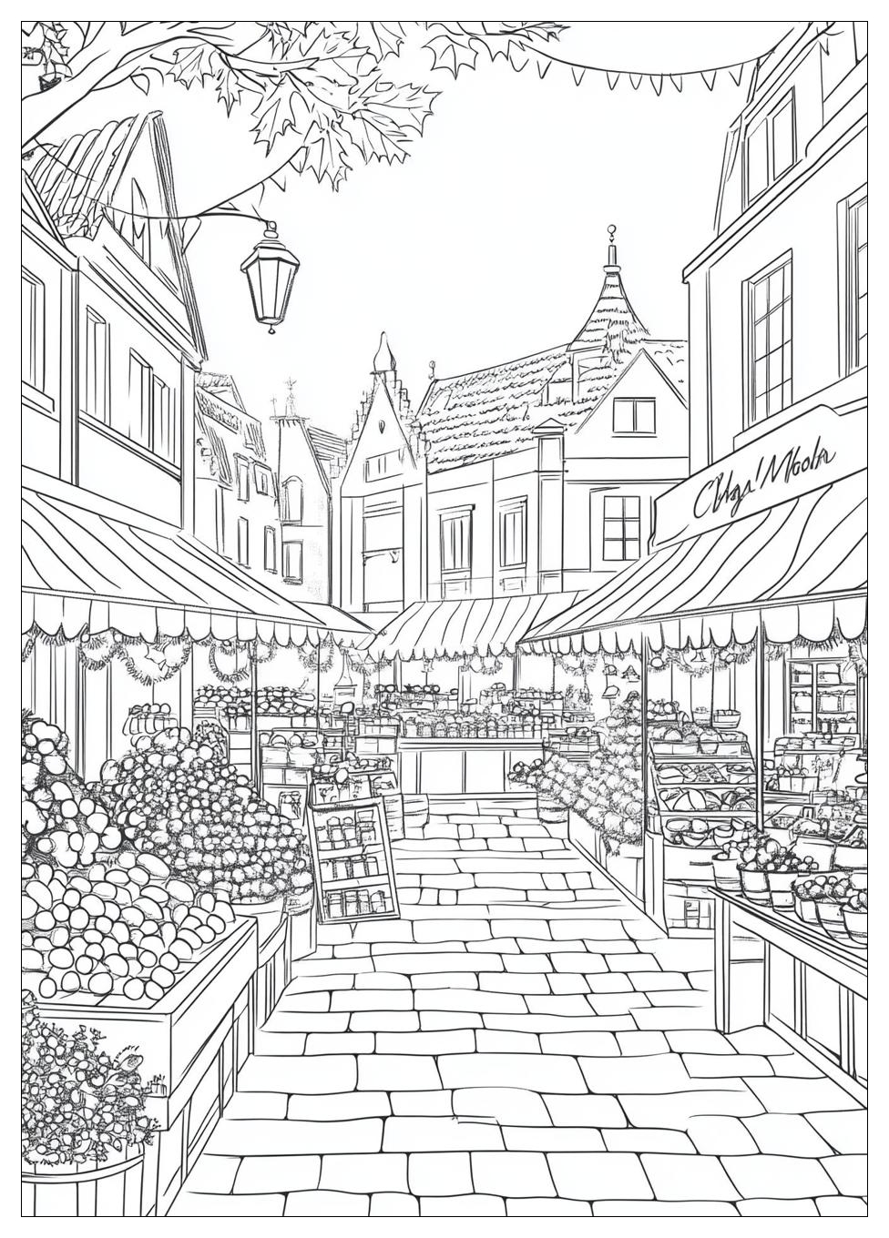 Weihnachtsmarkt Ausmalbilder 14