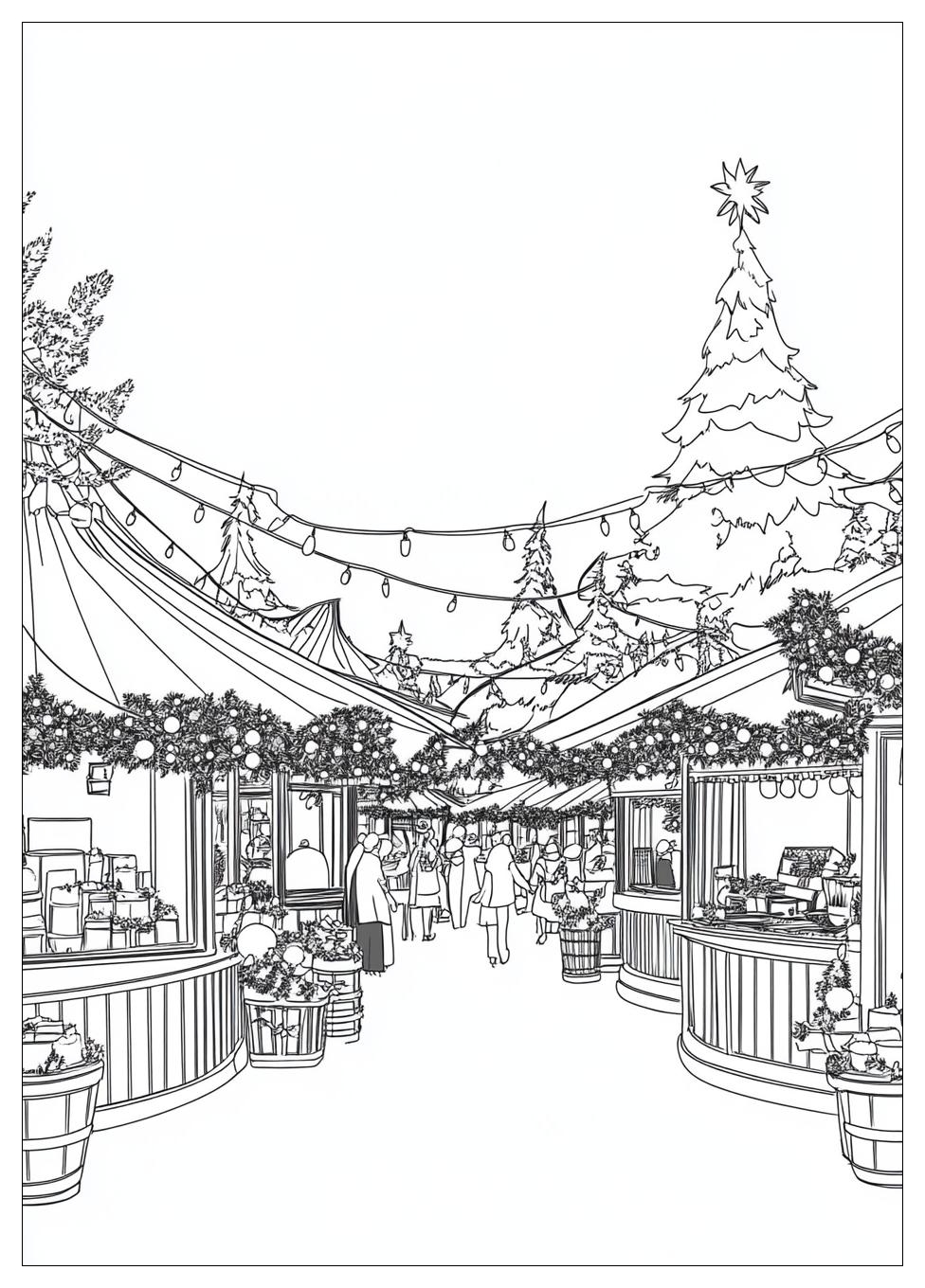 Weihnachtsmarkt Ausmalbilder 15