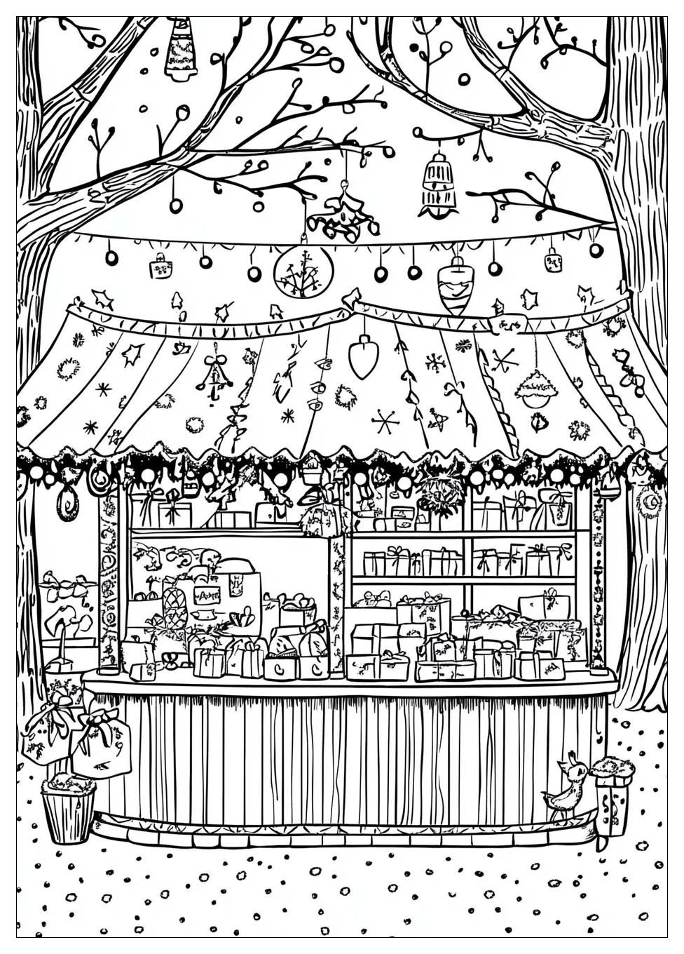 Weihnachtsmarkt Ausmalbilder 17